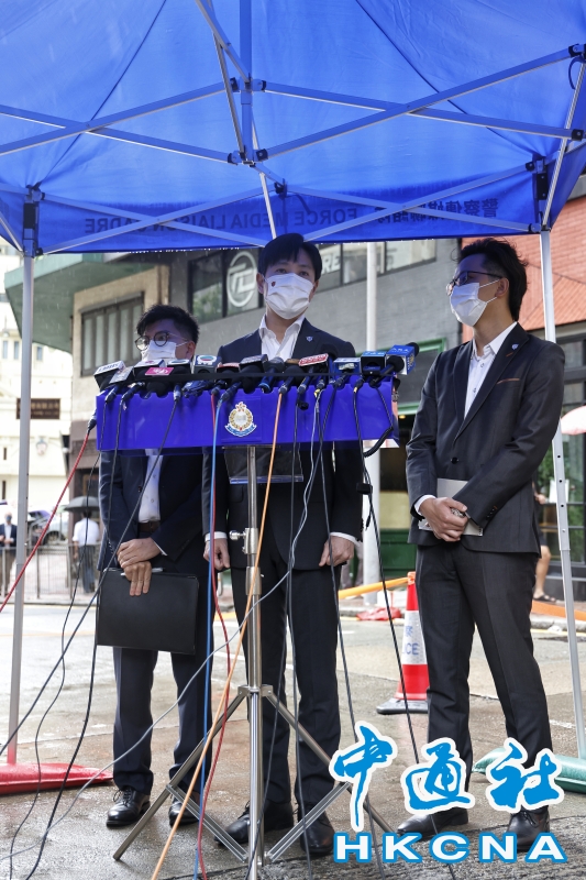 香港警方就中環槍擊案召開記者會 圖集 香港中通社